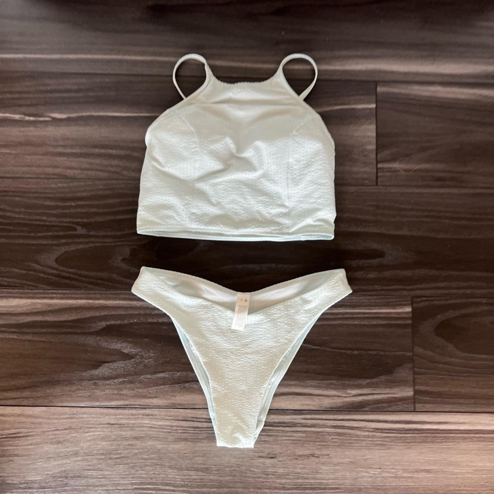 Lululemon two piece baby blue swimsuit.